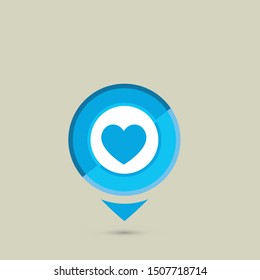 Love Pin Location Icon Vector Illustration