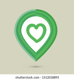 Love Pin Location Icon Vector Illustration