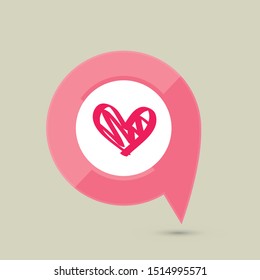 Love Pin Location Icon Vector Illustration