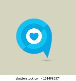 Love Pin Location Icon Vector Illustration