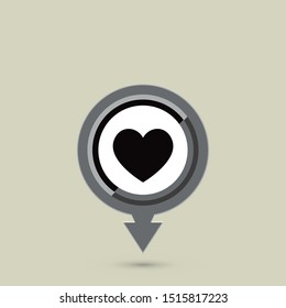 Love Pin Location Icon Vector Illustration
