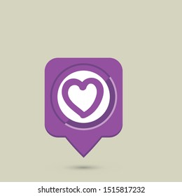 Love Pin Location Icon Vector Illustration