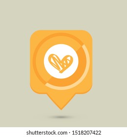 Love Pin Location Icon Vector Illustration