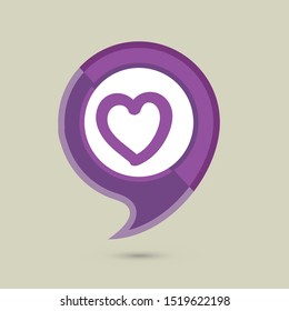 Love Pin Location Icon Vector Illustration