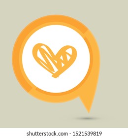 Love Pin Location Icon Vector Illustration
