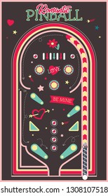 Love Pinball Isolated Playing Field Valentine's Day Style