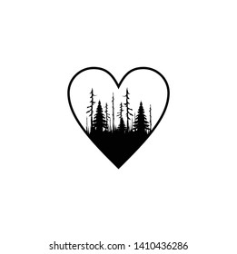 Love pine forest logo. Simple logo