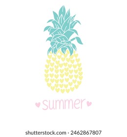 Love pineapple - funny letters, vector saying. Good for scrap booking, posters, textiles, gifts, t shirts.