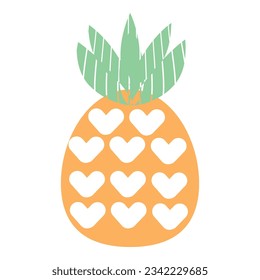Love pineapple icon cartoon vector. Tropical fruit. Summer fruit