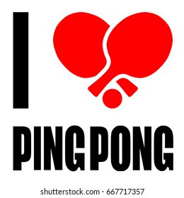 I love Ping Pong logo with two Paddles crossed in the heart shape