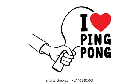 I love ping pong. World table tennis day. Table tennis player and paddle icon. Pingpong spots. Ping pong and bat and ball game. Ping pong rackets and balls. Table tennis racket, ball with paddle.