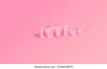LOVE pink color gradient background for display product website for valentine's day vector design