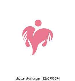 Love Pink Creative logo concepts. Nature Heart logo. elements and symbols. template - Vector