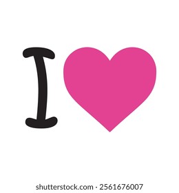 I love with pink heart.