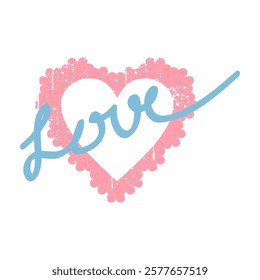 Love Pink Heart, Graphic design print t-shirts fashion, illustration, vector, posters, cards, stickers, mug