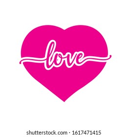 Love, pink Heart vector illustration Design, pink color