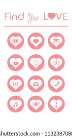 Love Pink Icon Set