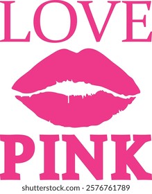 Love pink lips vector illustration