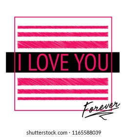 love pink text art vector 