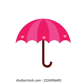 love pink umbrella vector icon illustration