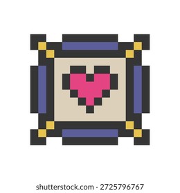 Forma retro del arte del pixel del amor