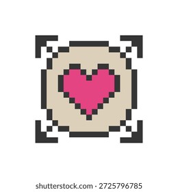 forma retrô de arte de pixel love