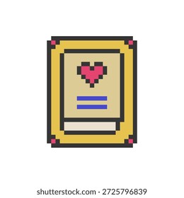 Forma retro del arte del pixel del amor