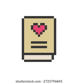 Forma retro del arte del pixel del amor