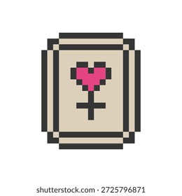 Forma retro del arte del pixel del amor