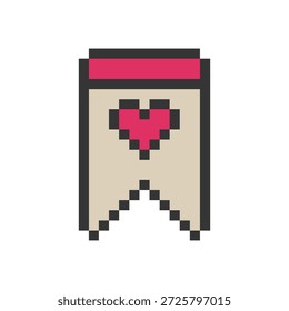 Forma retro del arte del pixel del amor