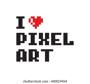 Love Pixel Art Text Pixel 8bit Stock Vector (Royalty Free) 440019454 ...