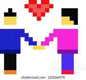 love pixel art - vector