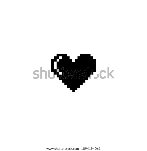 Love Pixel Illustration Black White Vector Stock Vector (Royalty Free ...