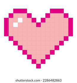 Love Pixel Patch V62 Patch Streetwear, Urban Design Pink and White Colors Patch Commercial Use