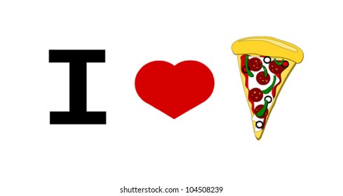 I love pizza graphic design