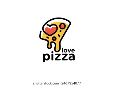 love pizza logo, fast food cafe and restaurant vector design