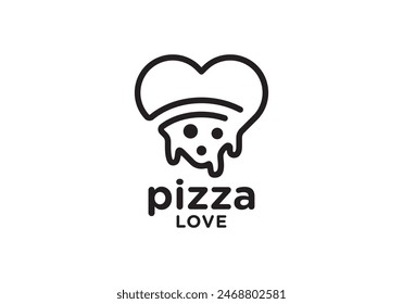 love pizza logo, fast food cafe and restaurant vector design