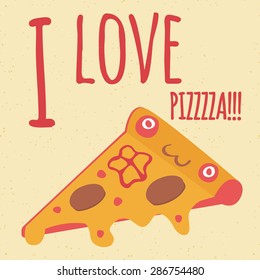 I love pizza vector background