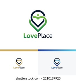 love place logo icon vector isolated