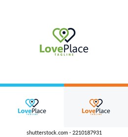 love place logo icon vector isolated