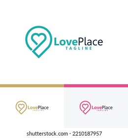 love place logo icon vector isolated