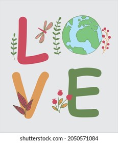 LOVE THE PLANET EARTH GRAPHIC