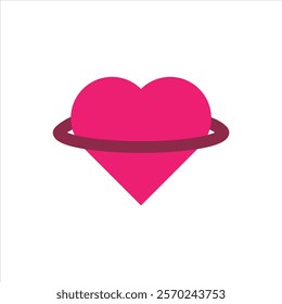 Love planet flat icon vector design illustration, valentines day pattern vector design illustration. 
