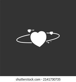 love planet icon surrounded by a ring