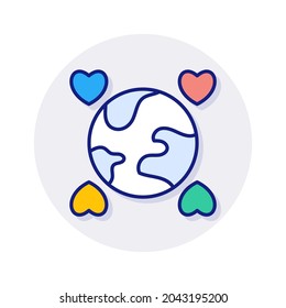Love Planet icon in vector. Logotype