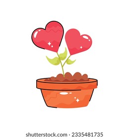 Love plant doodle vector outline icon. EPS 10 file