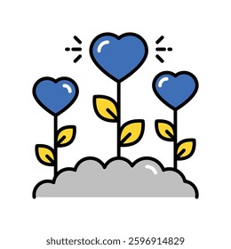 Love Plant vector filled outline icon. EPS 10 file