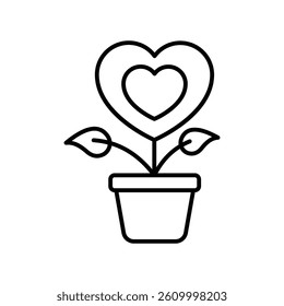 Love Plant vector outline icon. EPS 10 file