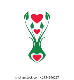 diseño gráfico de vectores del logotipo de las plantas de amor