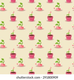 Love plants seamless pattern
